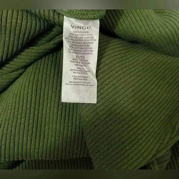 Vince Ribbed Twist Dress in Green (Size XL) NWT - Picture 8 of 8